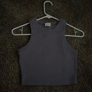 basic purple cropped sleeveless top